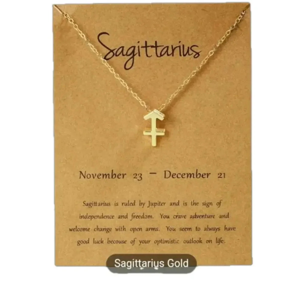New Sagittarius necklace gold tone Sagittarius necklace‎ fashion jewelry zodiac